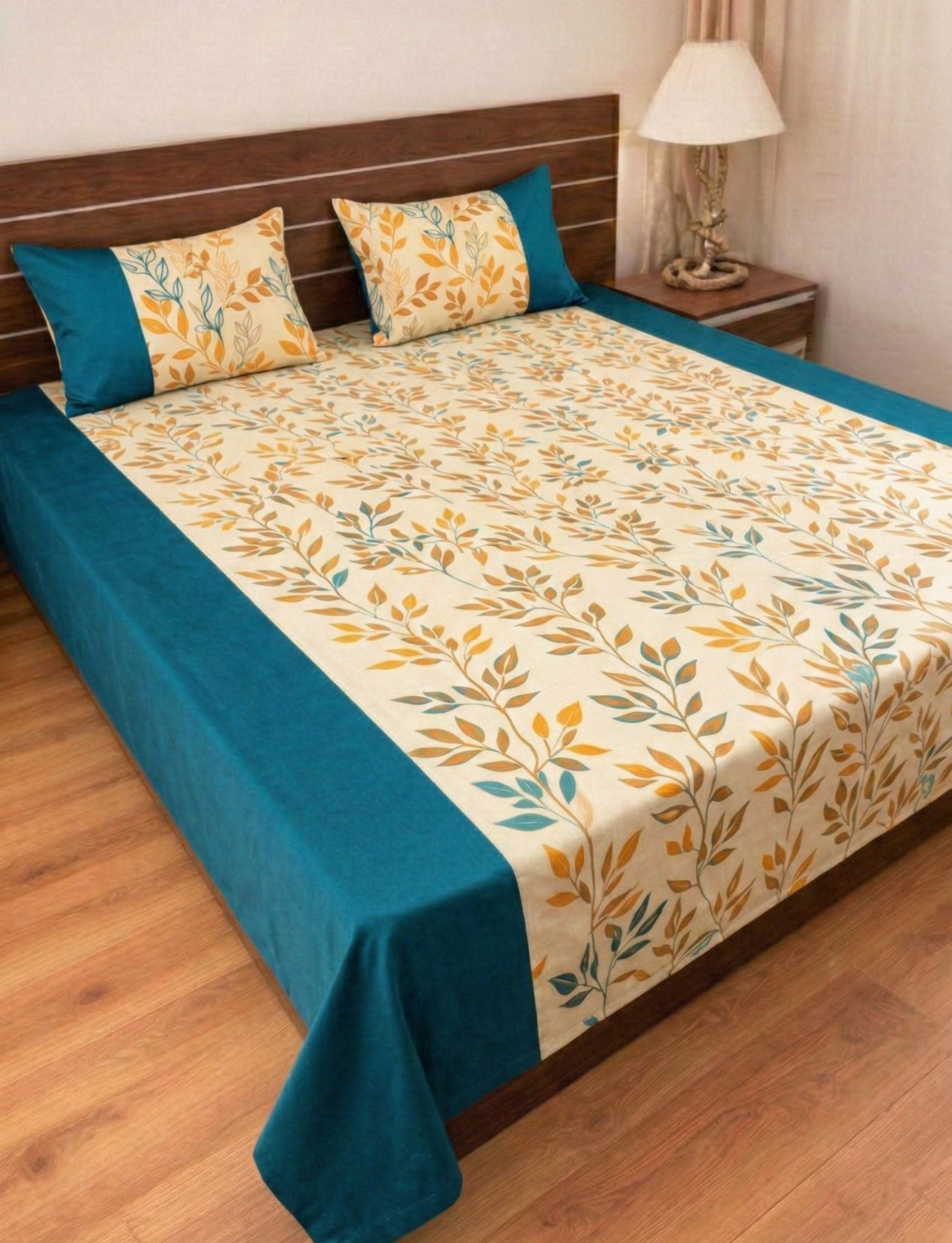 Teal & Gold Flora