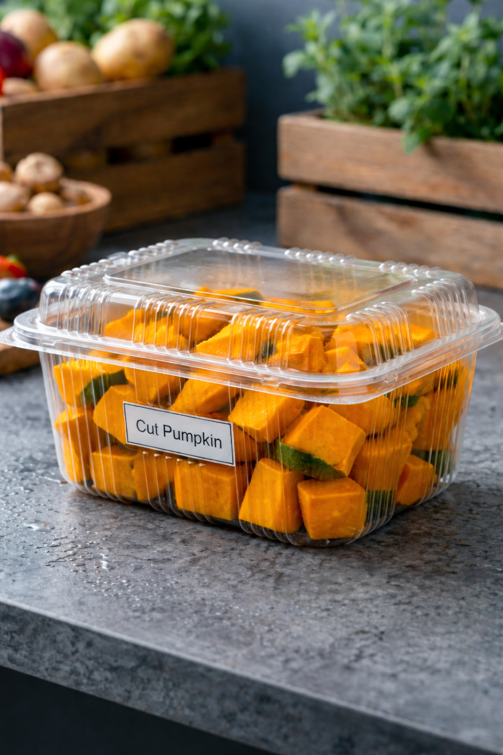 Fresh Diced Yellow Pumpkin